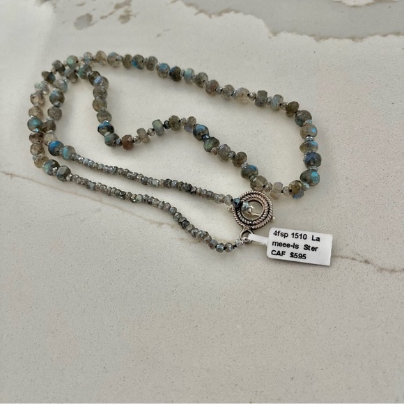 One of a kind labradorite faceted beaded necklace. - Picture 5 of 7